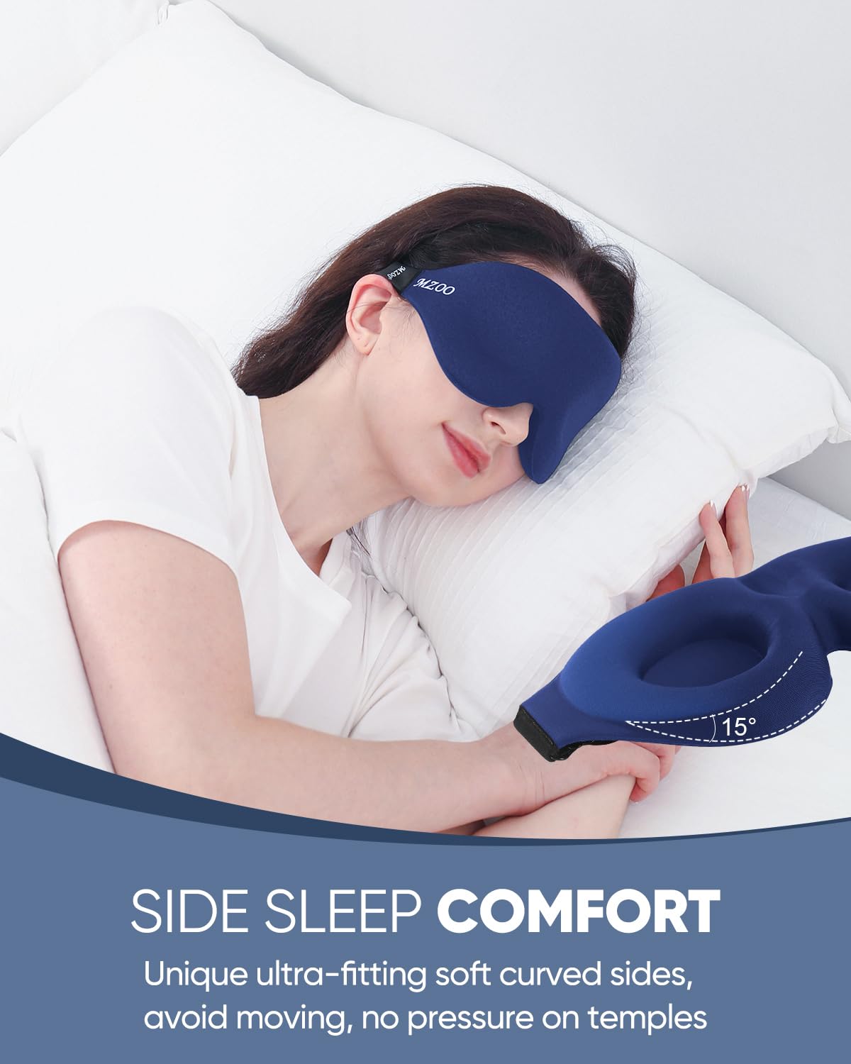 Masque MZOO bloque totalement la lumière pour des nuits reposantes.
