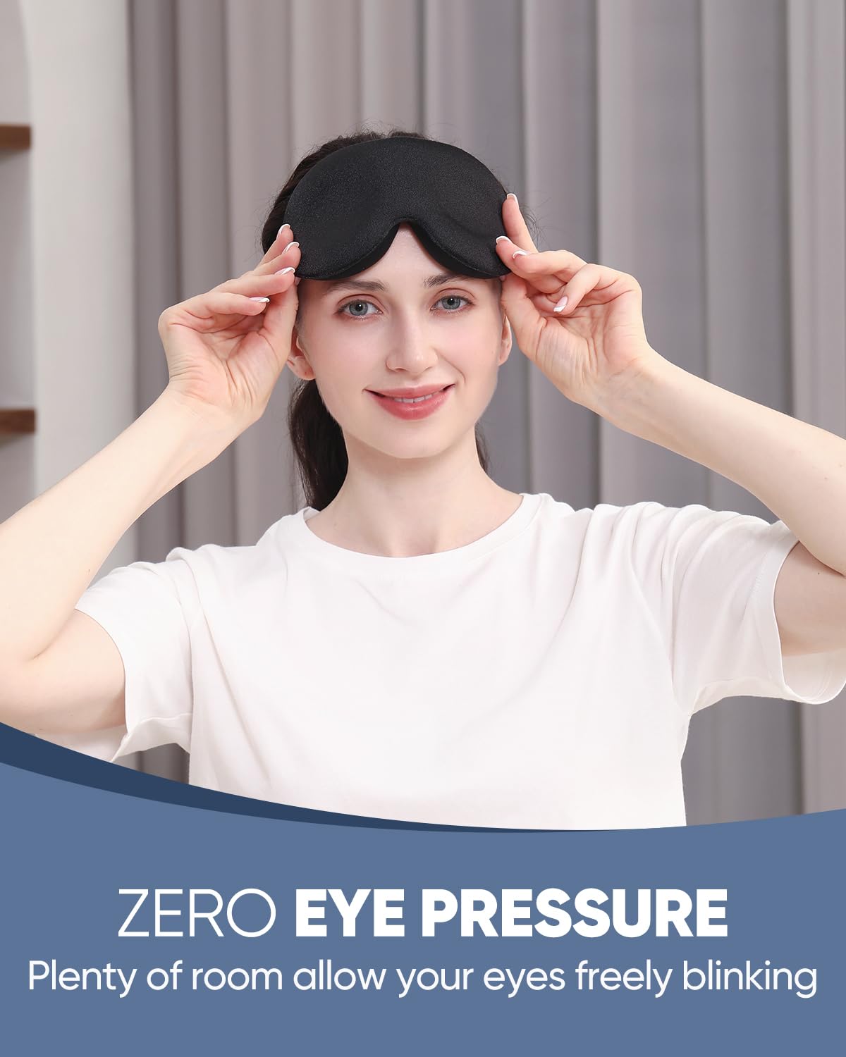Masque yeux MZOO confort côté, adapté pour dormeurs sur le côté