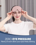 Mzoo masque yeux rose, coupe oculaire arc 13 mm, espace confortable et clignement naturel.