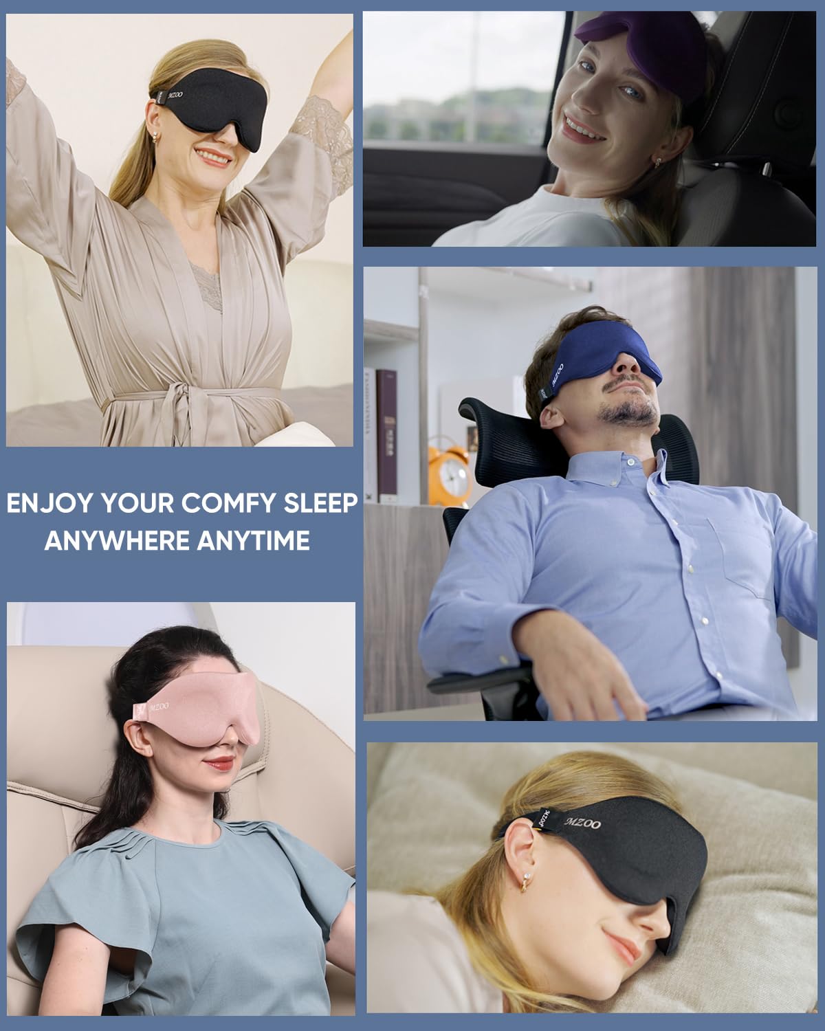 Mzoo masque yeux rose, parfait en voyage ou en sieste.