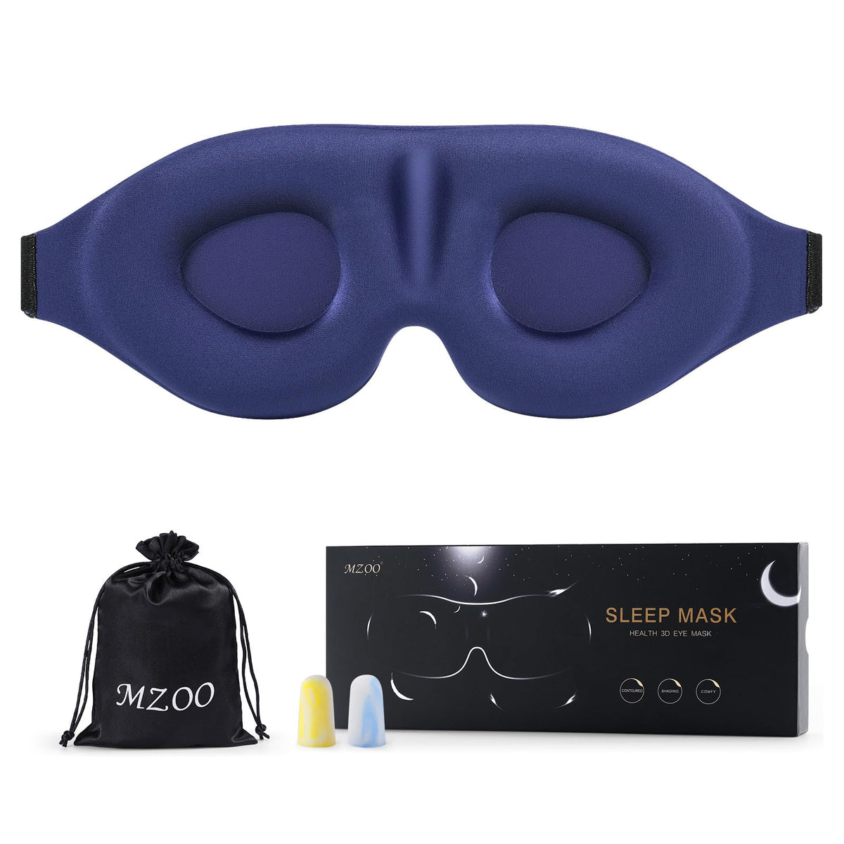 Masque MZOO avec arc 13 mm pour zéro pression oculaire et clarté latérale.