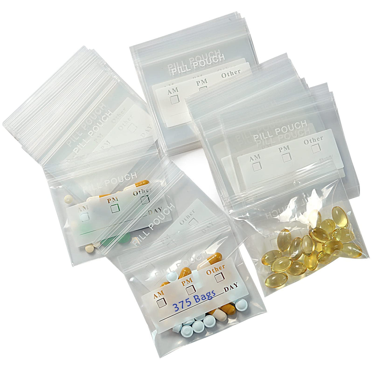 Pochette de pilules MZRoyal, pratique et étiquetable pour doses.