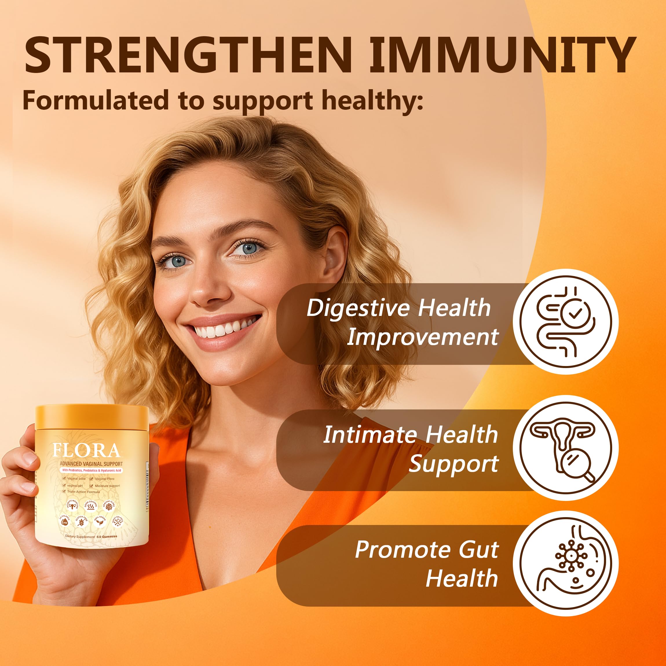 MZXDXZE Flora Plus Gummies probiotiques de haute qualité pour les bactéries bénéfiques.