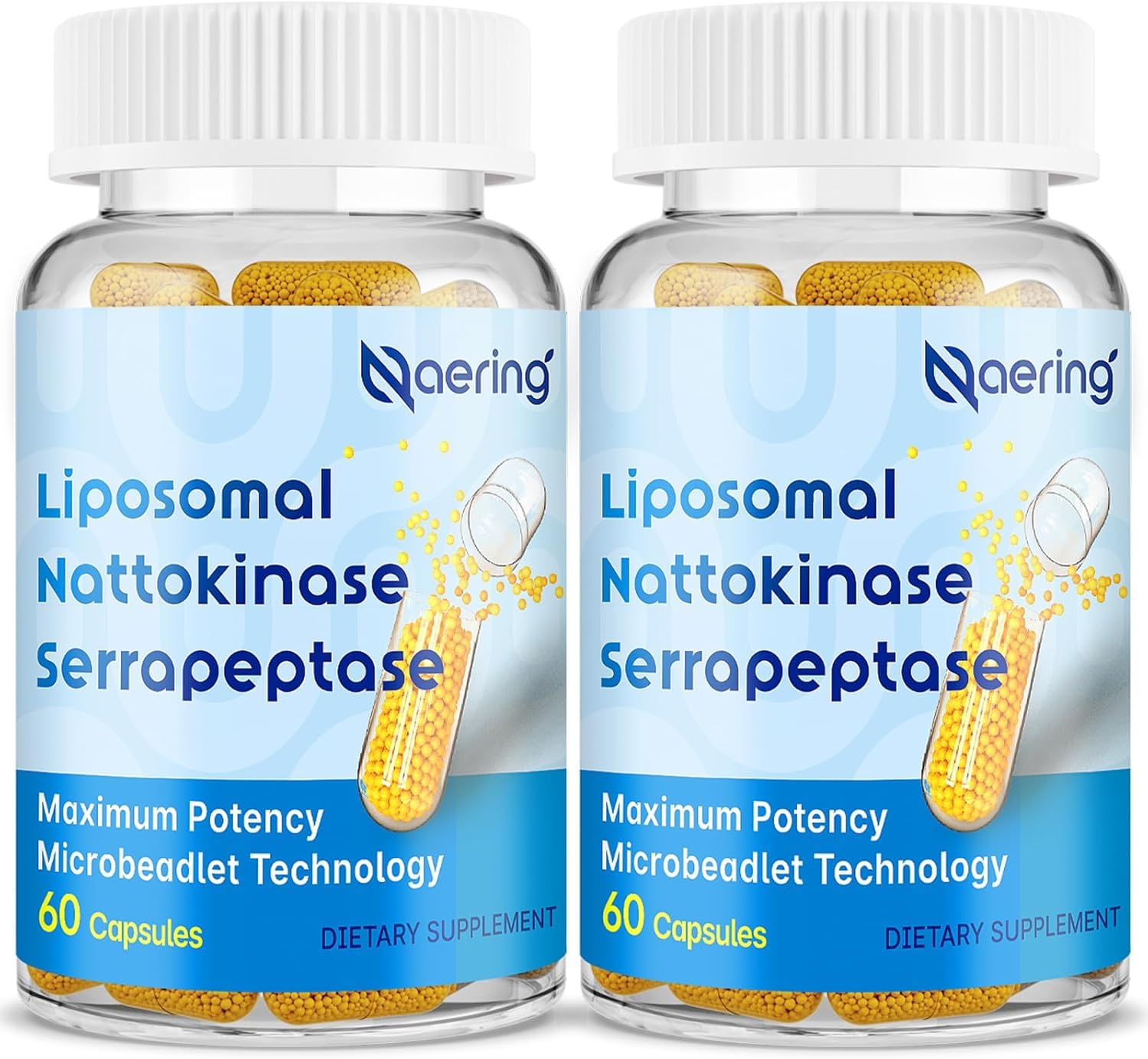 Naering nattokinase liposomale sur flacon, absorption potentiellement améliorée.
