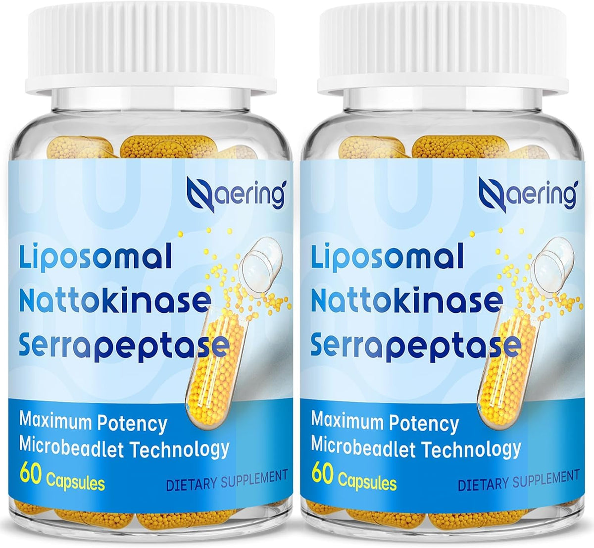 Naering nattokinase liposomale sur flacon, absorption potentiellement améliorée.
