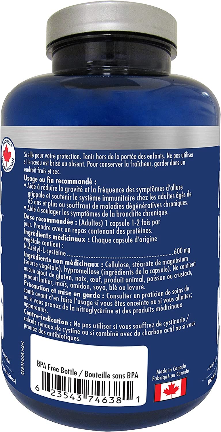 NAKA Platinum Nutri NAC – dosage-600mg : dosage clair et efficace par capsule