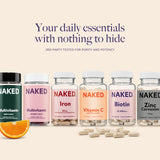 NAKED Biotine 10 000mcg – produit fabriqué aux Etats-Unis sans gluten