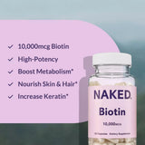 NAKED Biotine 10 000mcg – capsule favorise la production de kératine