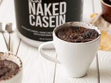 NAKED Casein, présentation produit mettant en avant récupération et nutrition.