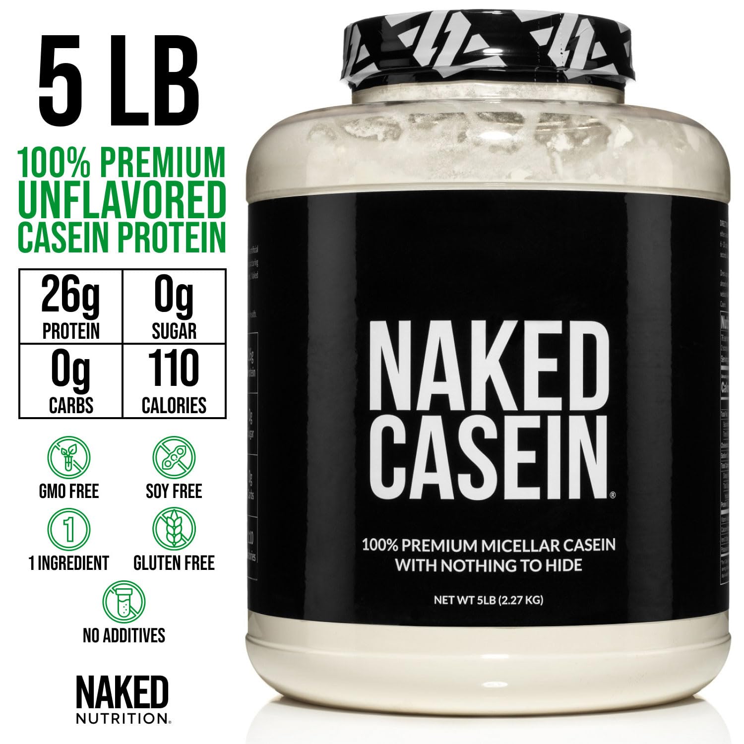 NAKED Casein shaker, mélange rapide pour une collation nocturne rassasiante.