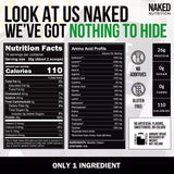 NAKED Casein tableau nutrition, 0 g de glucides et protéines de qualité.