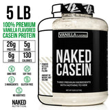 NAKED Casein Vanilla: cuillère-mesure intégrée, dosages faciles pour récupération et croissance musculaire.