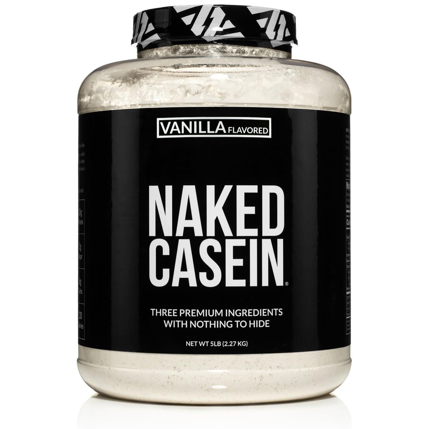 NAKED Casein Vanilla: pot d'emballage visible, favorise récupération nocturne grâce à une libération lente.