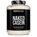 NAKED Casein Vanilla: pot d'emballage visible, favorise récupération nocturne grâce à une libération lente.