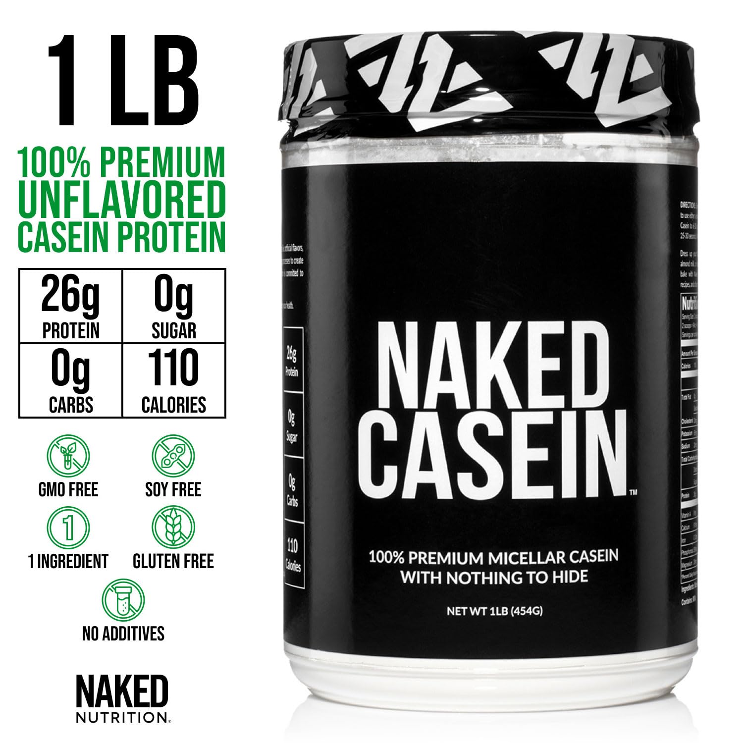 NAKED Casein, verre-mousseur prêt à préparer un shake protéiné.
