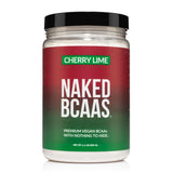 NAKED cerise-citron-vert BCAAs poudre, arôme frais et récupération après entraînement.