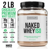 NAKED Chocolate Whey Isolate : cacao pur et lécithine de tournesol.