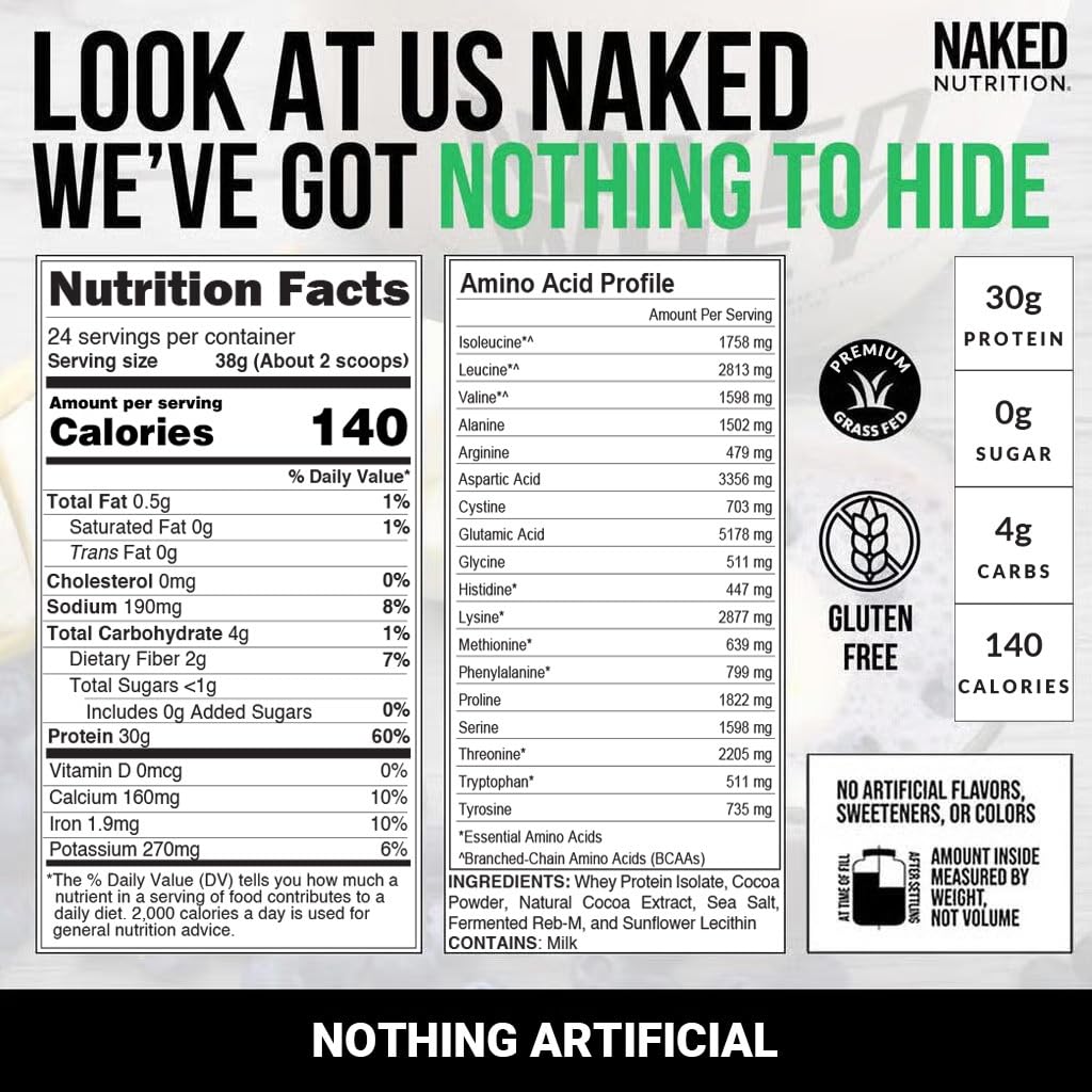 NAKED Chocolate Whey Isolate : facile à mélanger dans l’eau ou une boisson.