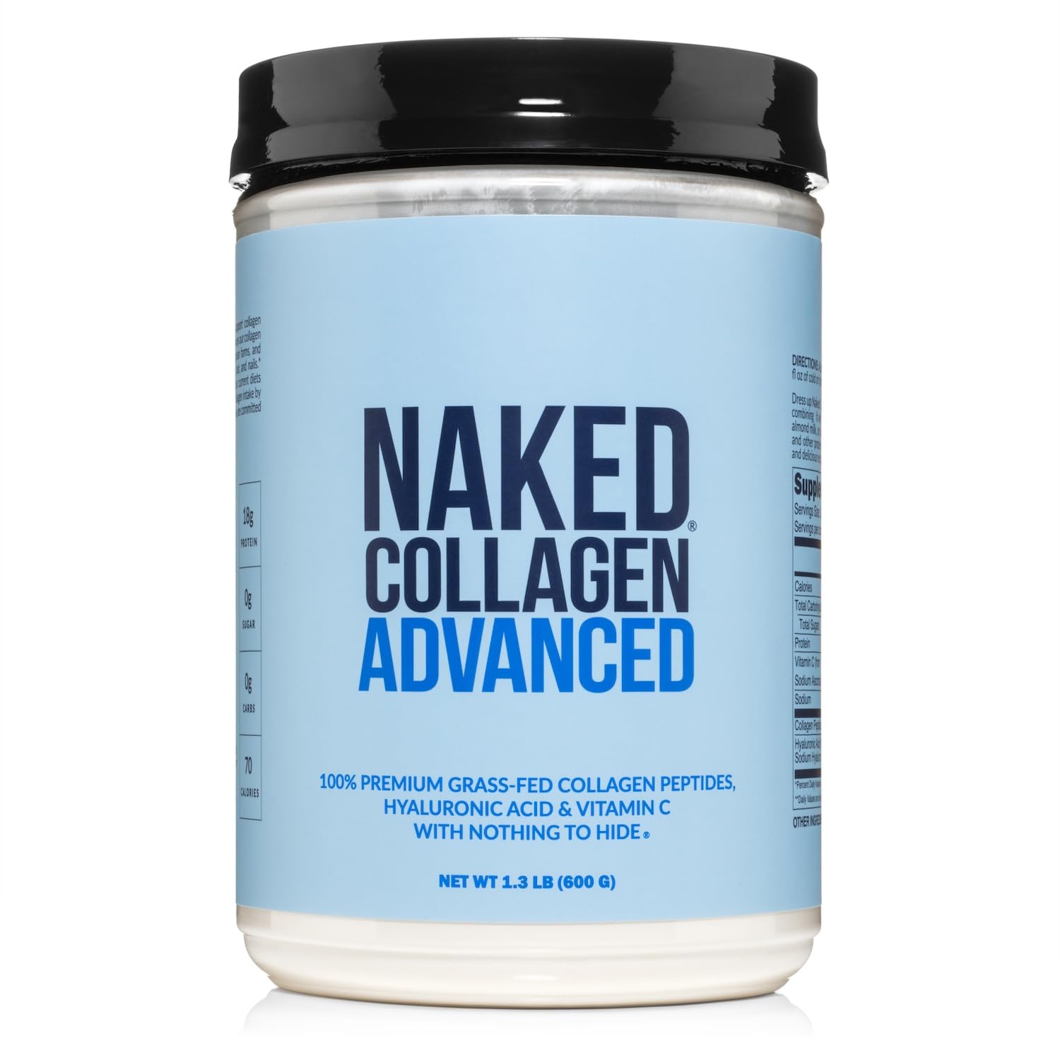 NAKED Collagen Advanced – poudre hydrolysée, à mélanger, pour soutenir peau et cheveux.