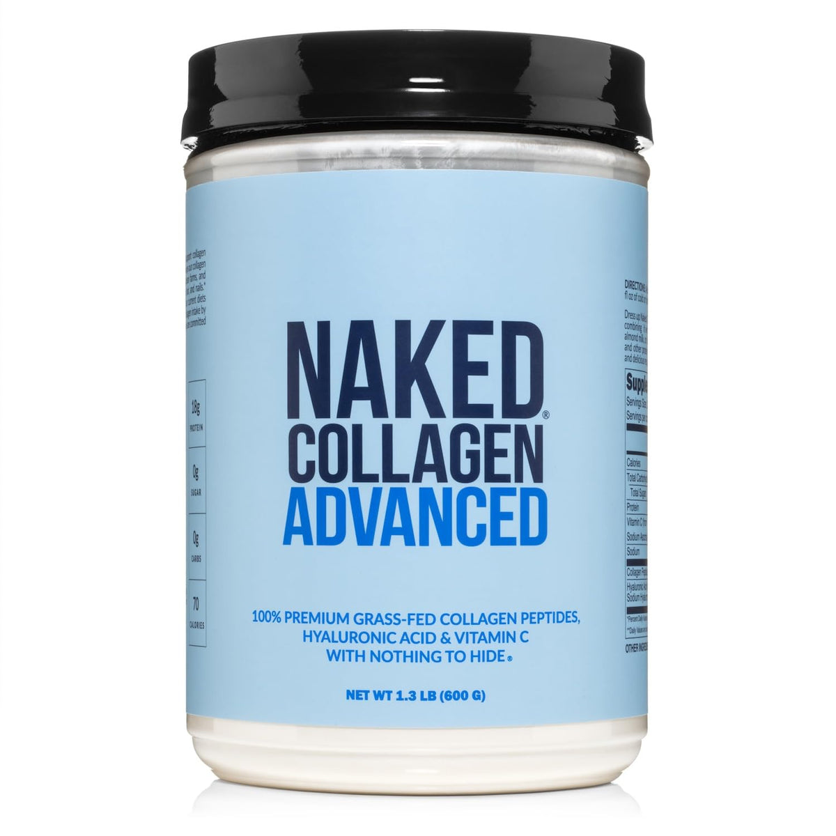 NAKED Collagen Advanced – poudre hydrolysée, à mélanger, pour soutenir peau et cheveux.