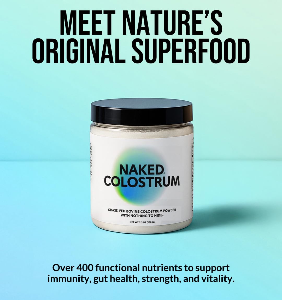 Texture fine de NAKED Colostrum en poudre, mélange homogène