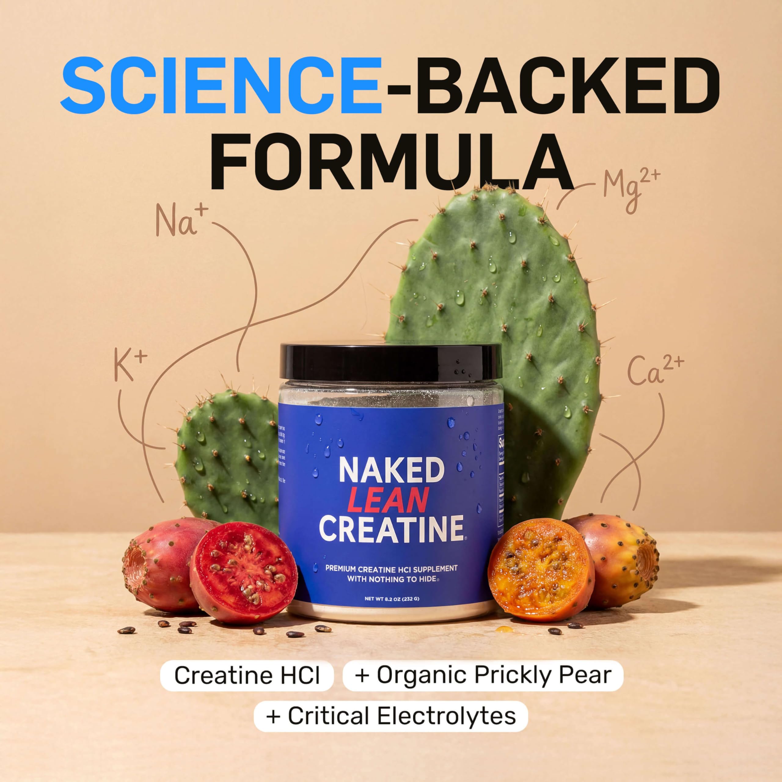 NAKED Lean Creatine HCl doseur transparent montrant la mesure précise.