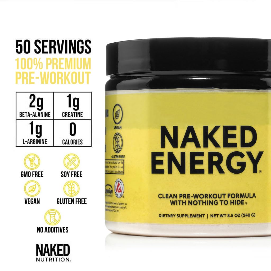 NAKED Energy bocal-emballage vegan, produit propre et respectueux des choix végétaliens.
