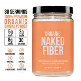 Mélange Naked Fiber avec eau citronnée pour boisson rafraîchissante.