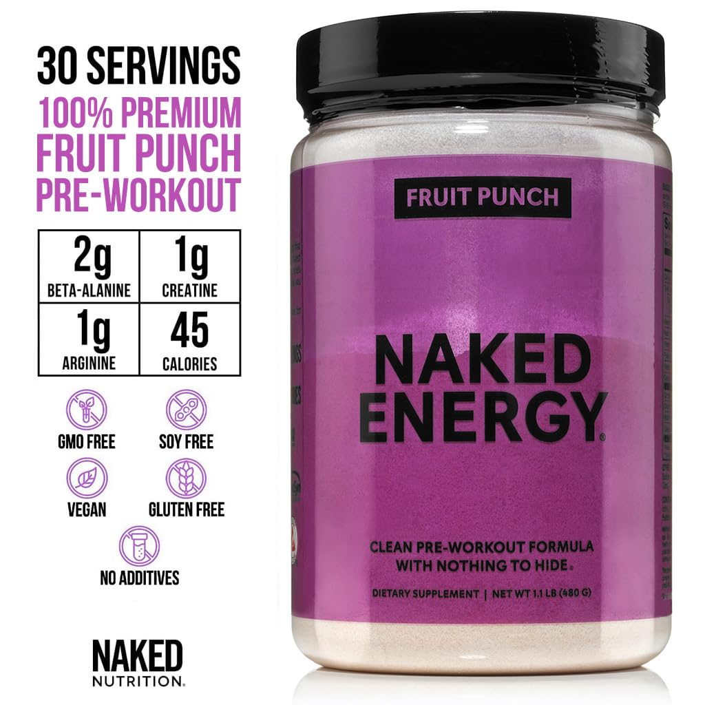 NAKED Fruit Punch Energy – mélange prêt à shaker pour une énergie soutenue.