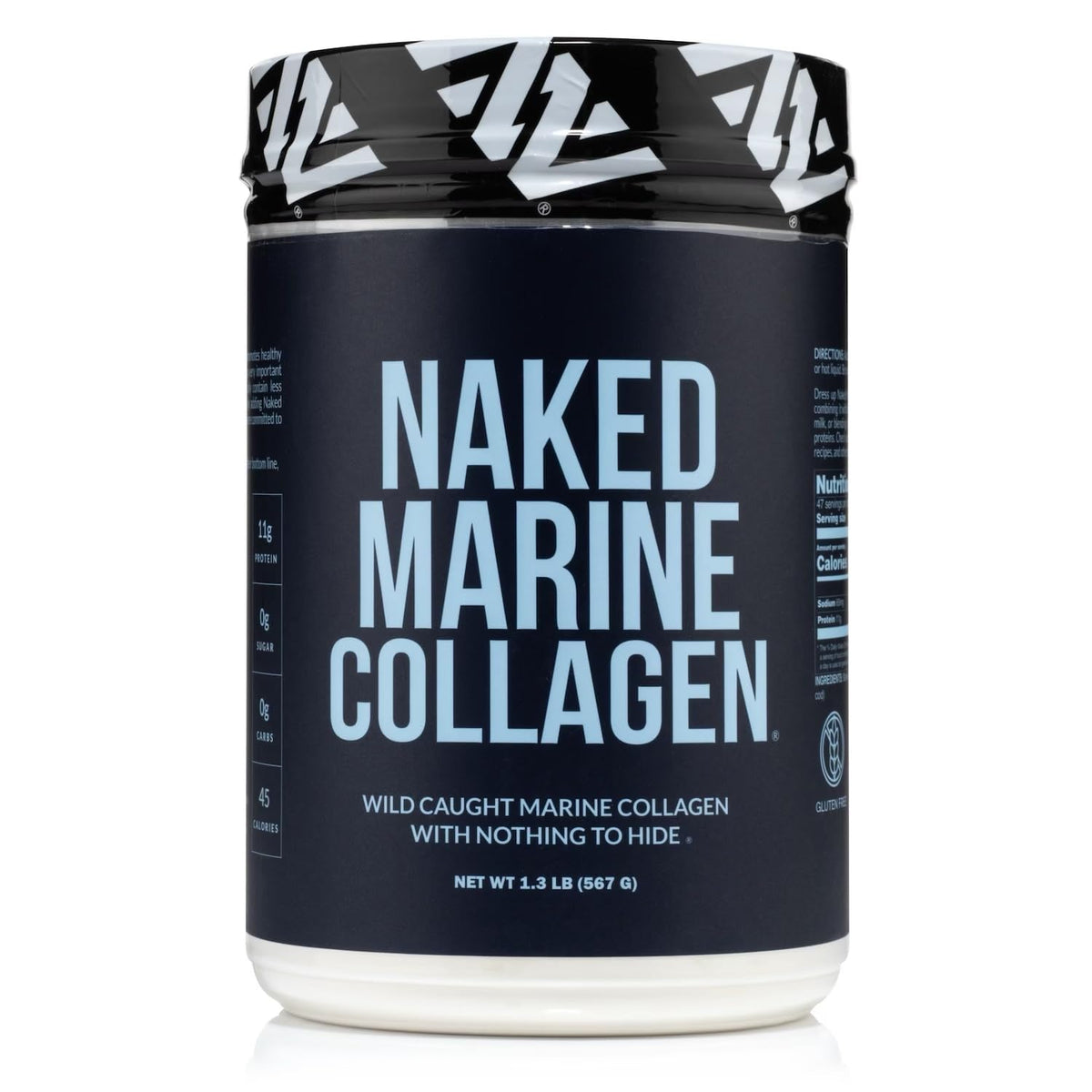 NAKED Marine Collagen Poudre dans la bouteille, soutien potentiel des articulations et peau lumineuse