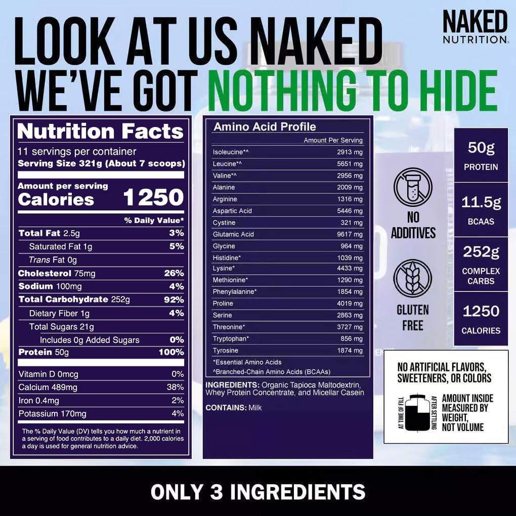NAKED Mass sans-edulcorants-artificiels : douceur naturelle et composition pure