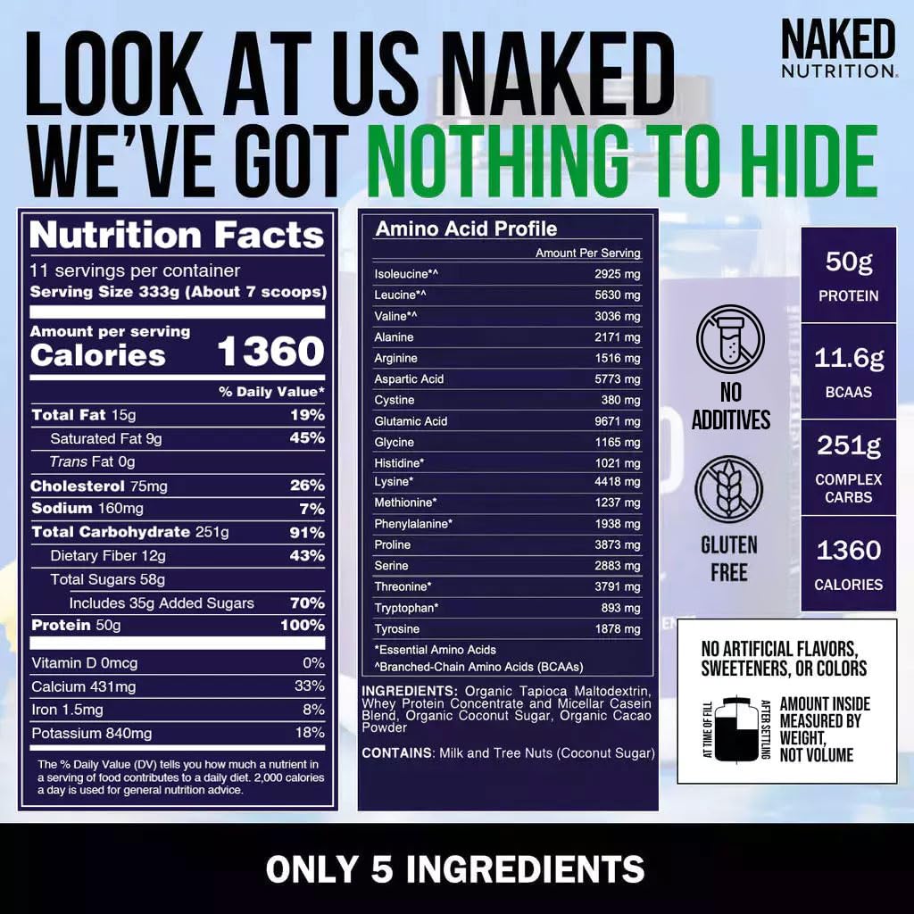 Sucres de coco organiques dans NAKED Mass, douceur naturelle