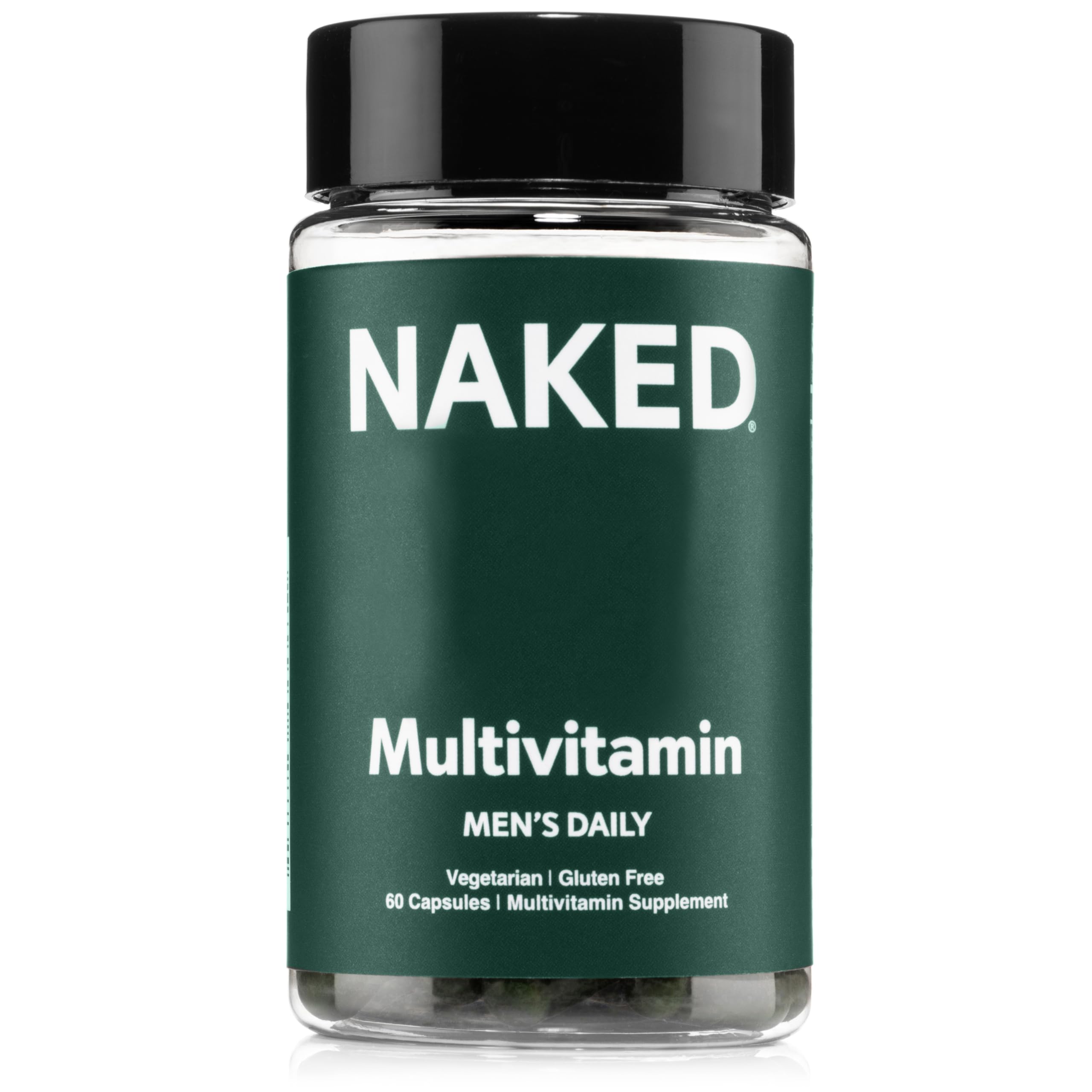 NAKED Men's Multi : bouteille montrant la prise quotidienne pour l’immunité et l’énergie.