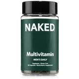 NAKED Men's Multi : bouteille montrant la prise quotidienne pour l’immunité et l’énergie.
