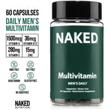 NAKED Men's Multi : tableau ingrédients affichant vitamines et minéraux clés.