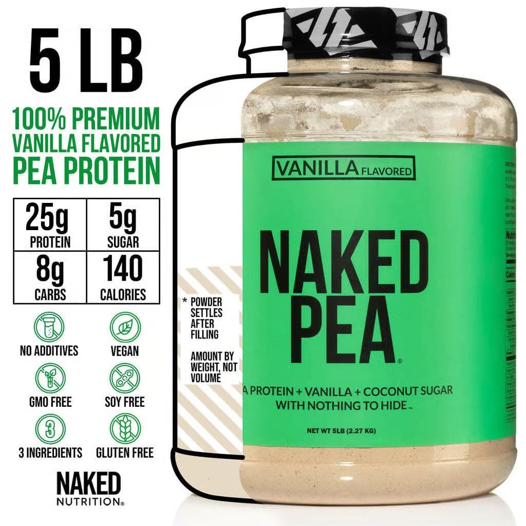 NAKED PEA shake vanille verre : boisson protéinée prête en quelques minutes