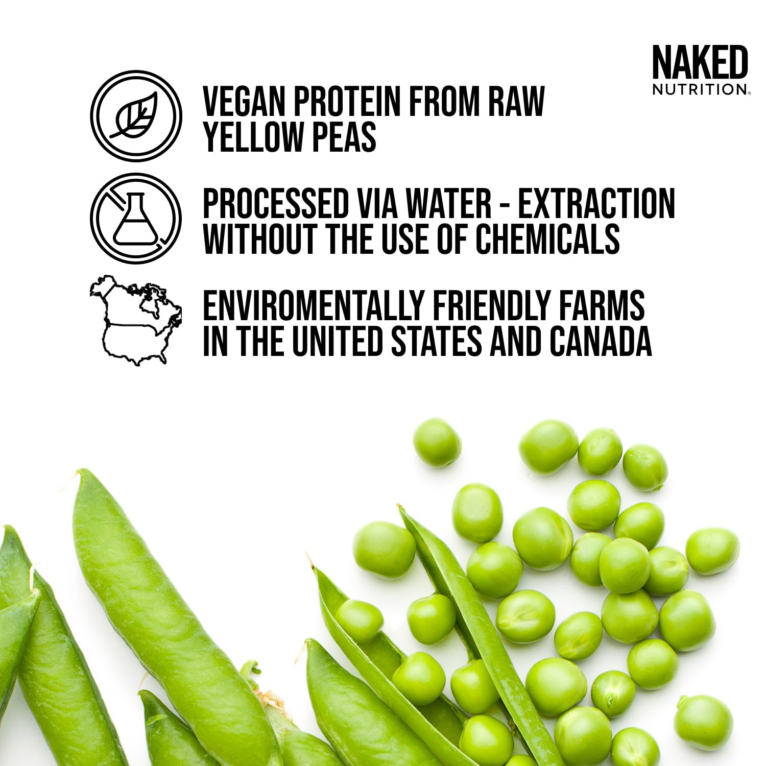 NAKED Pea shake vegan crèmeux, préparation rapide sans lactose