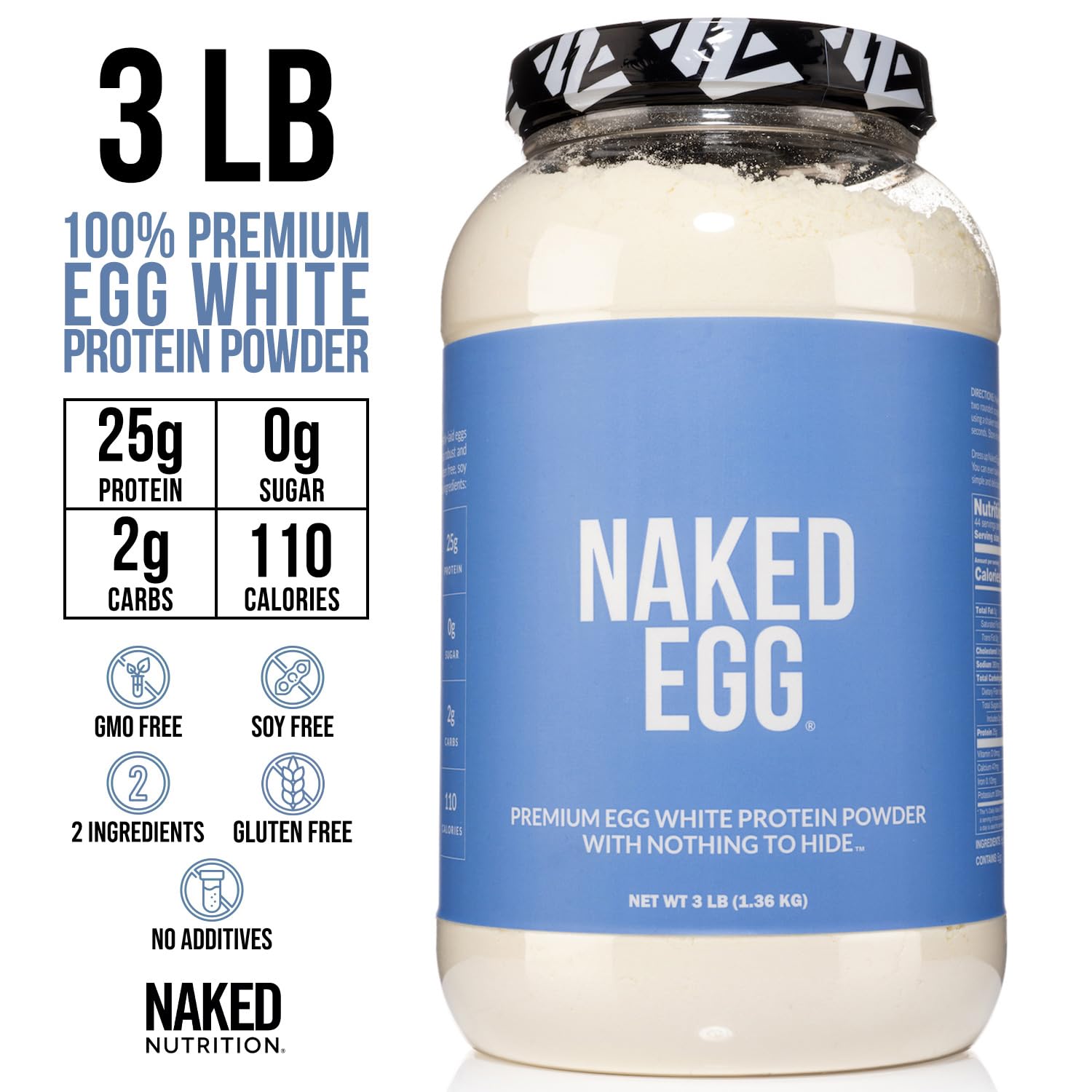 NAKED protéine blanc d'œuf en poudre – préparation rapide pour une boisson protéinée quotidienne