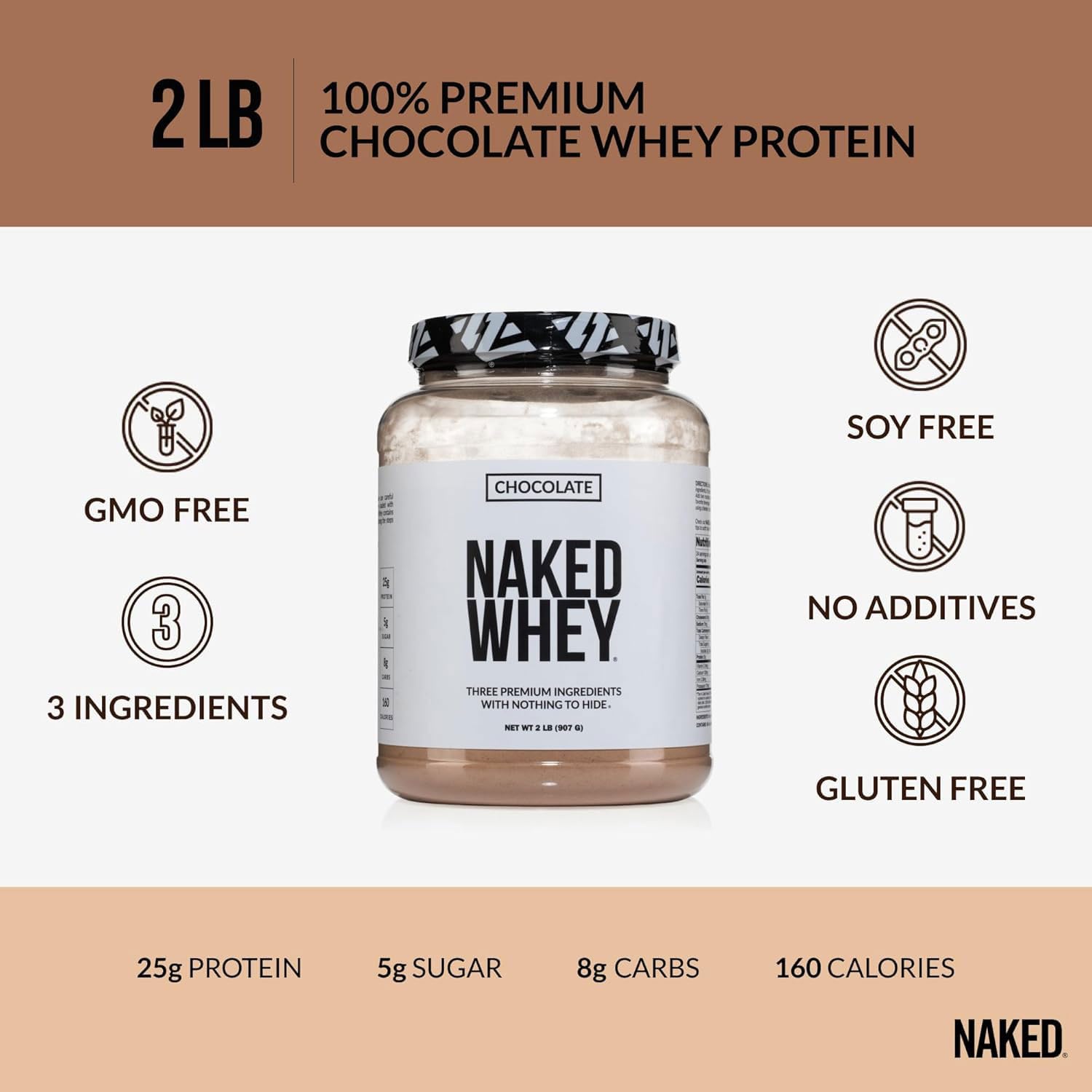 NAKED protéine chocolat en shake crémeux avec fruits, parfait après l'effort.