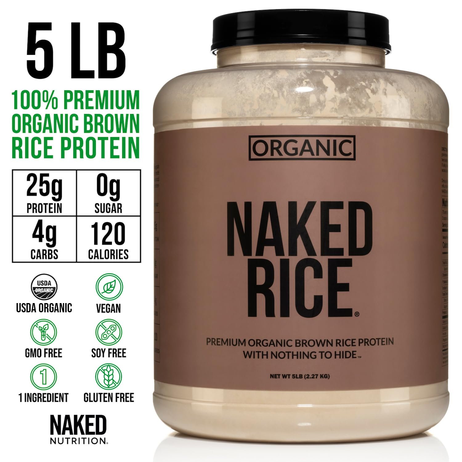 NAKED Protéine riz brun - shaker: mélange rapide pour smoothies protéinés