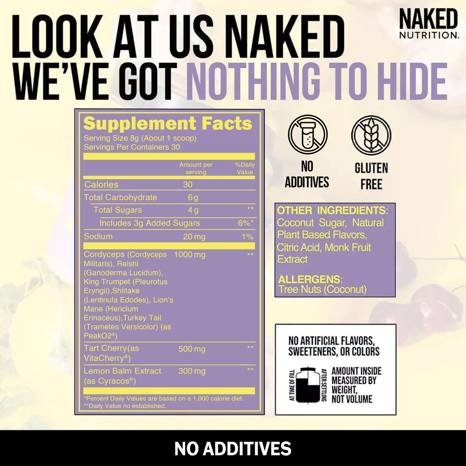 NAKED Recovery poudre Ganoderme, utilisation possible pour le bien‑être après l’entraînement.
