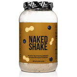 NAKED Shake bouteille affichant beurre cacahuète et myrtille, shake rapide et nutritif