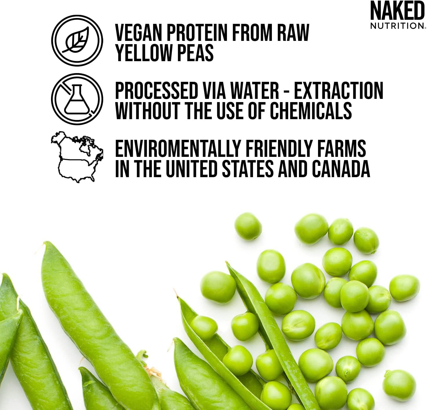 NAKED Shake protéine pois jaunes – protéine complète pour un apport nutritionnel vegan.