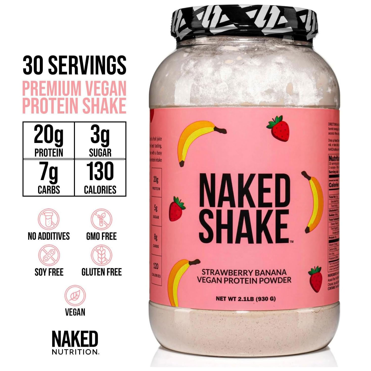 NAKED Shake sans arômes artificiels et sans additifs, goût fruité.