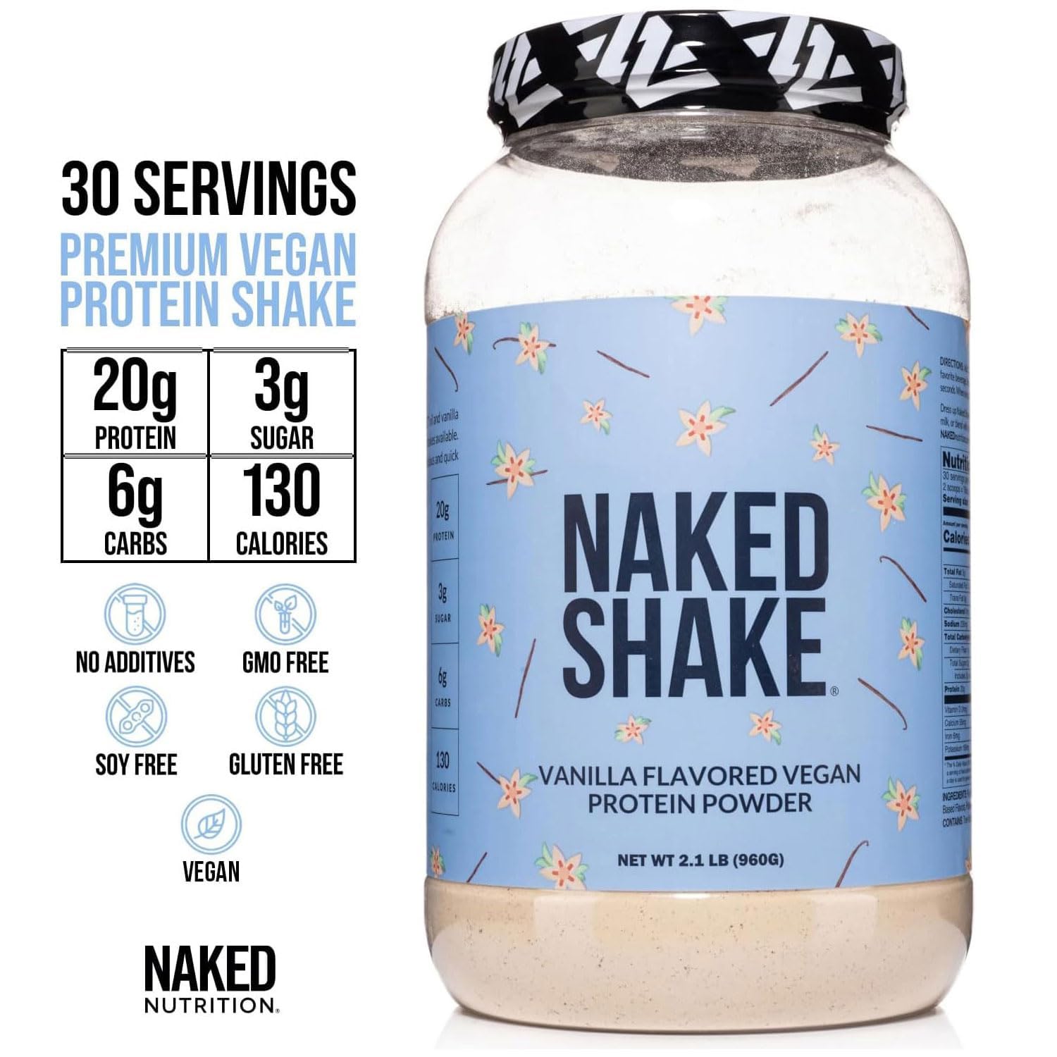 NAKED Shake Sans soja - protéine végétale pour régimes sensibles au soja.