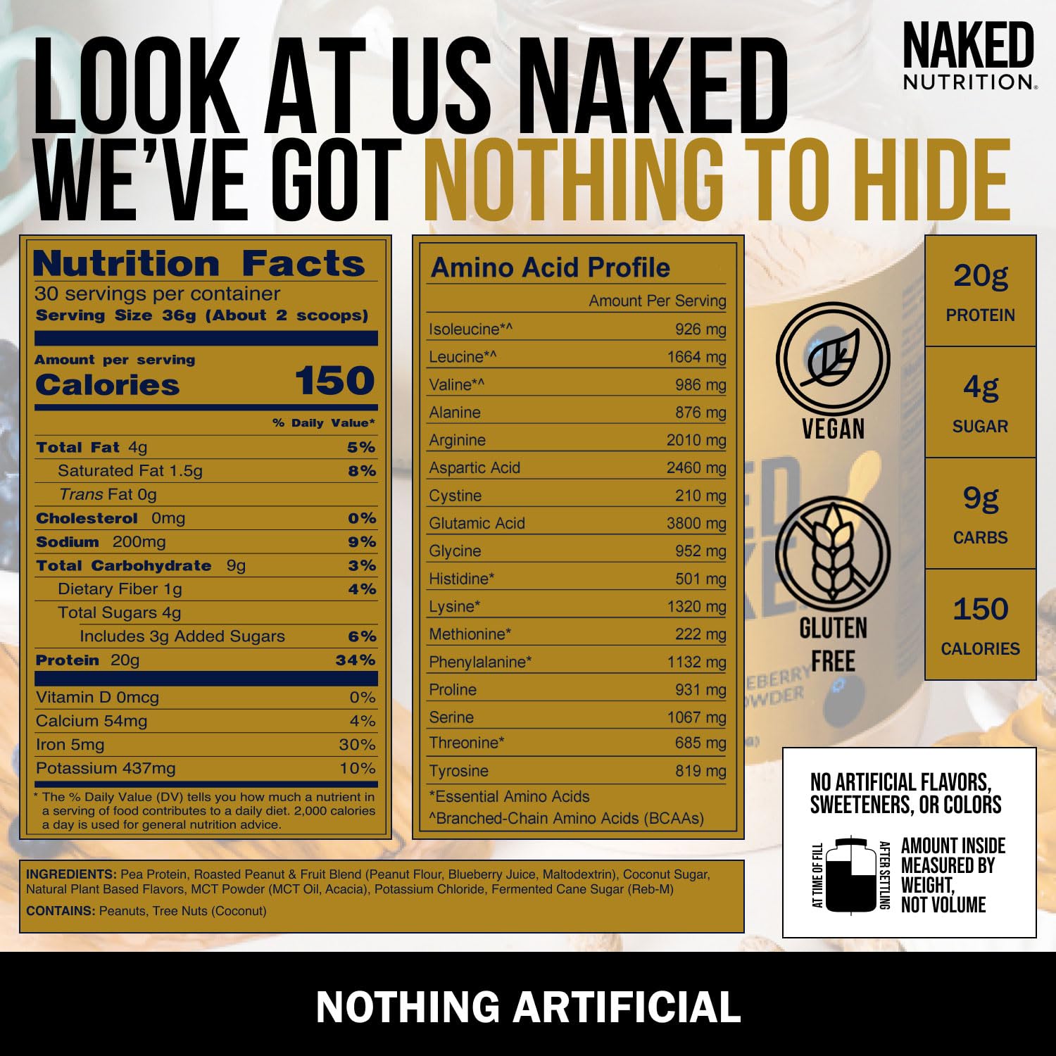 NAKED Shake mélange fruits naturels, saveur gourmande et naturelle