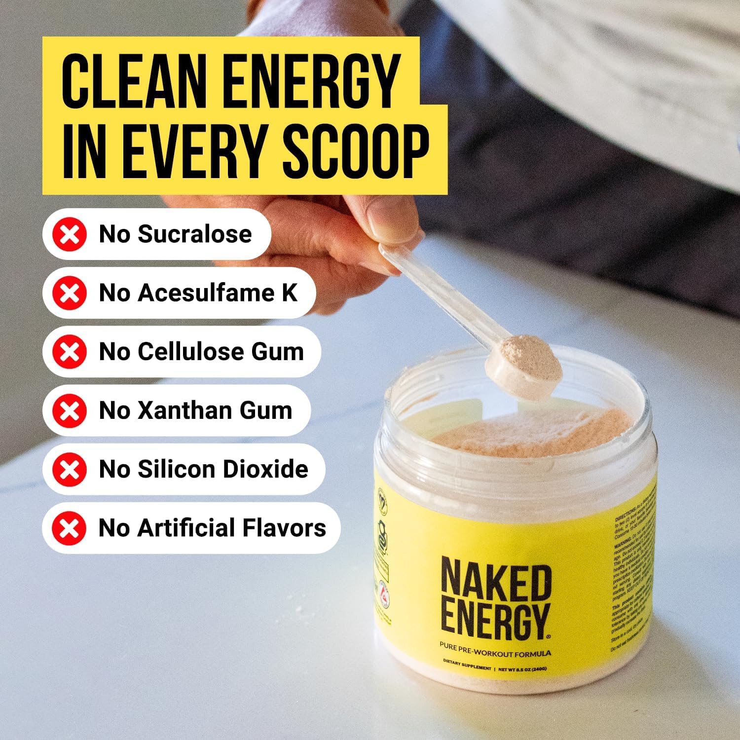 NAKED Strawberry Lemonade Energy, énergie soutenue sans sucre ajouté pour les entraînements.