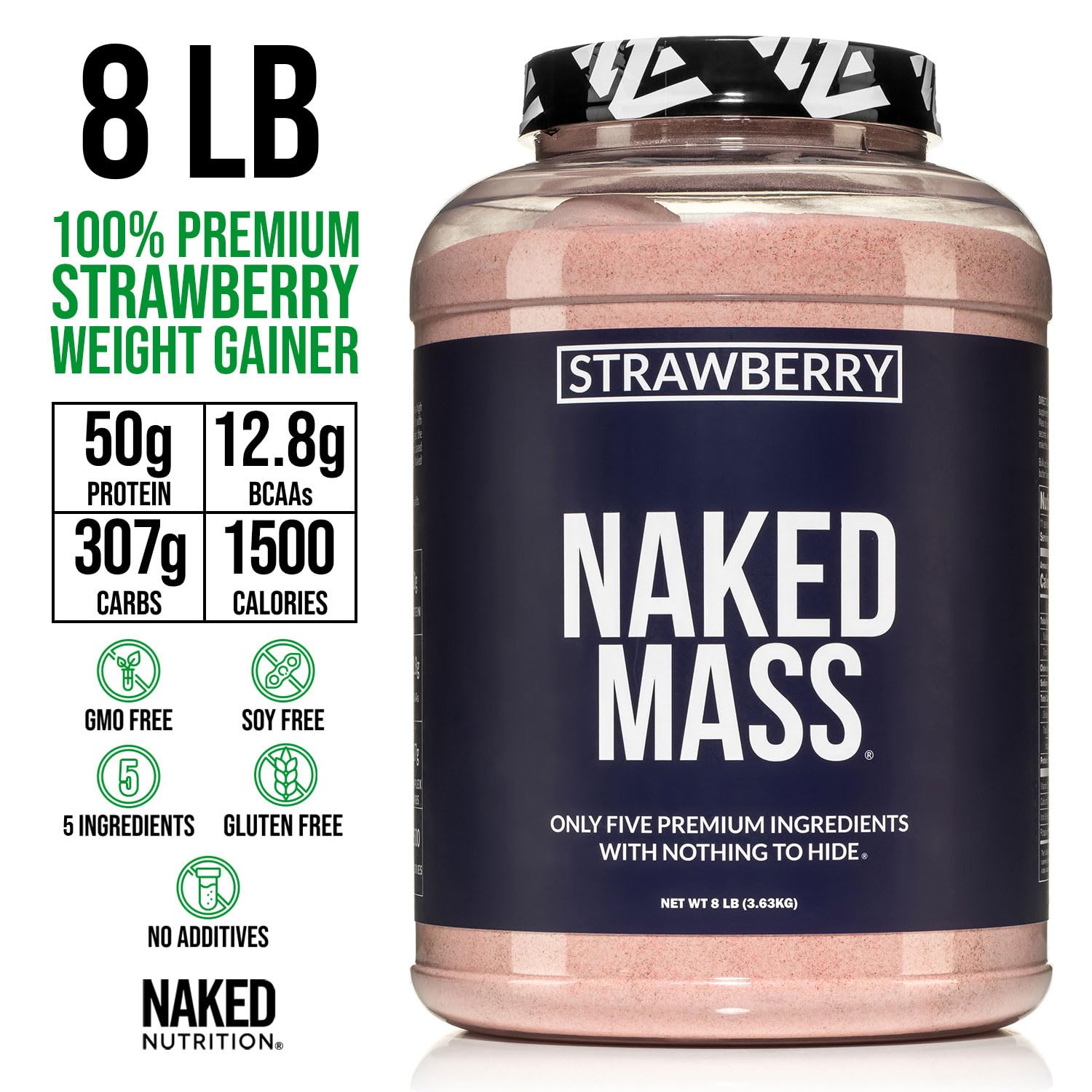 NAKED Strawberry Mass: shake crémeux en verre goût fraise