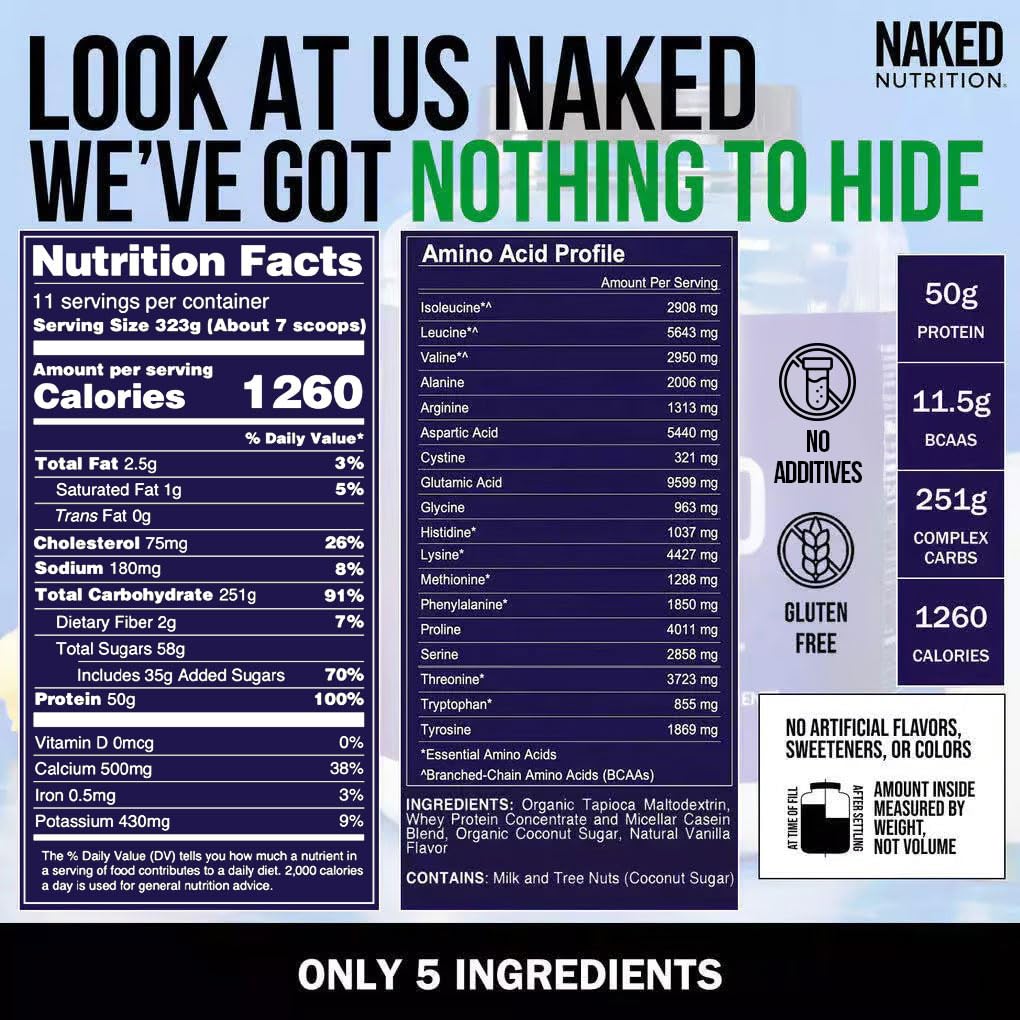 Ingrédients naturels et sans additifs artificiels dans Naked Vanilla Mass.