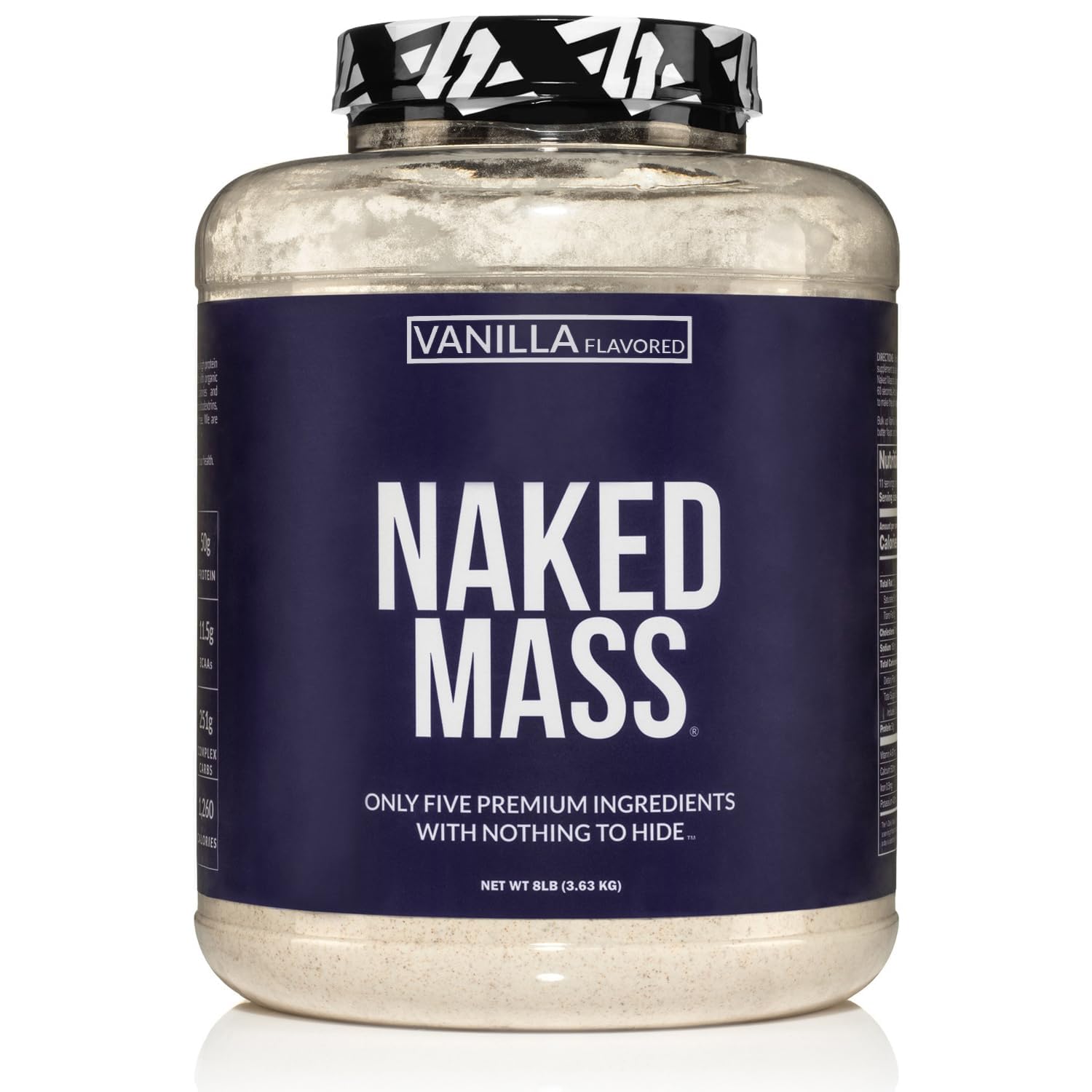 NAKED Vanilla Mass présenté dans son pot, ingrédients simples et naturels.